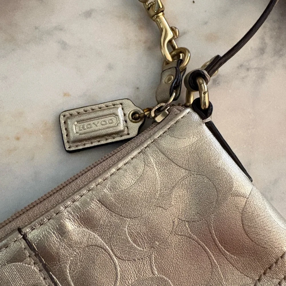 Coach Signature Metallic Wristlet - Picture 11 of 16